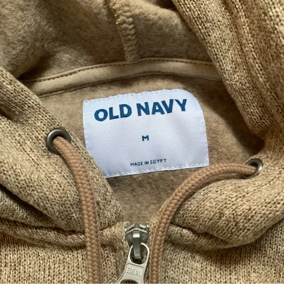 Old Navy Mens Fleece-Knit Zip Hoodie | M | Camel Brown NEW!! - Picture 7 of 10